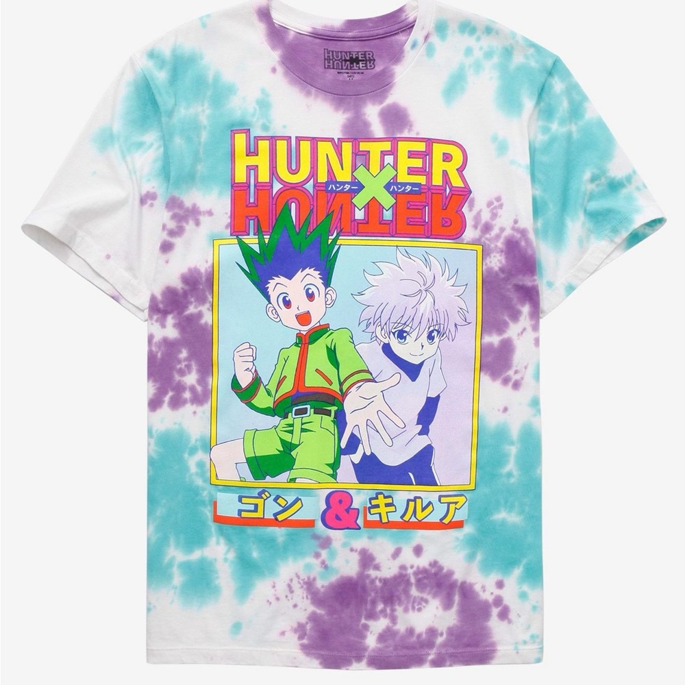 Hunter x Hunter Tie-Dye Graphic Tee Boyfriend Fit Girls T-Shirt Sz.M